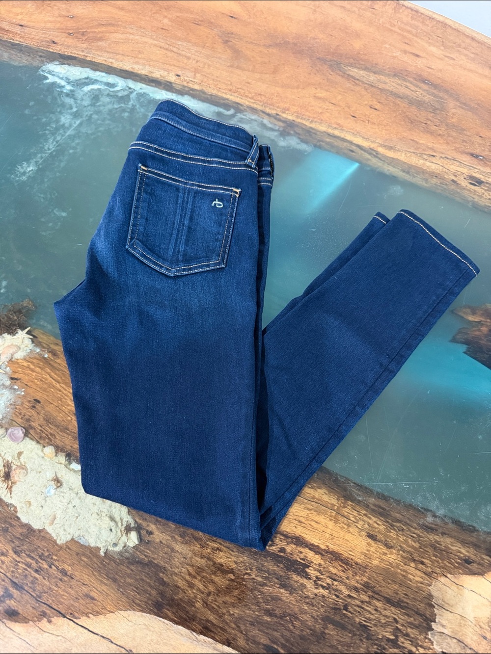 Rag & Bone Brand “Bedford” High-Rise Dark Blue Skinny Jeans